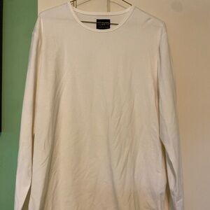 Mens LS White Tee Small